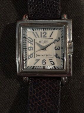 .925 Sterling Silver ECCLISSI WRIST WATCH WRISTWATCH Fine Jewelry - Needs Strap